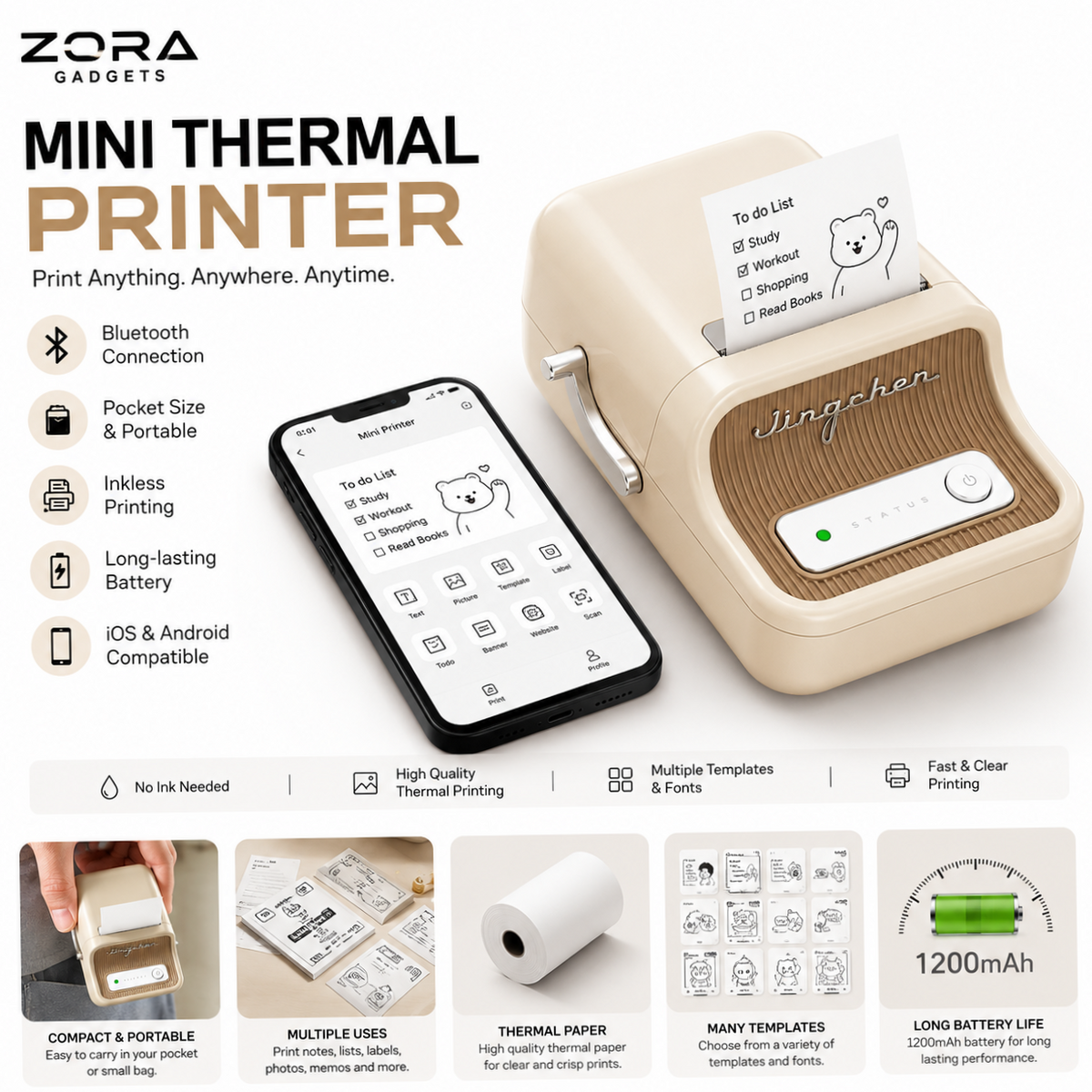 Mini Thermal Label Printer